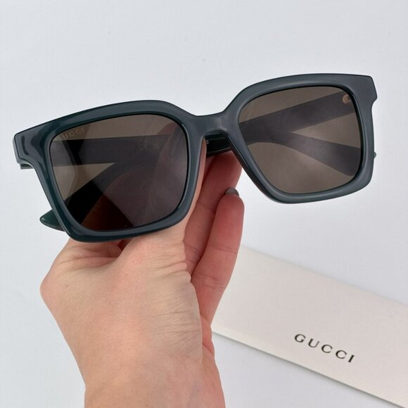Gucci GG1582SK 003 BRAND NEW Sunglasses Opal Blue Grey Brown Unisex Square main image 6